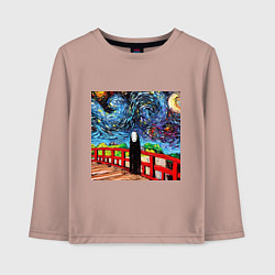 Лонгслив хлопковый детский Безликий Гог, цвет: пыльно-розовый