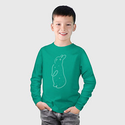 Лонгслив хлопковый детский Волшебный кролик и звезды, цвет: зеленый — фото 2