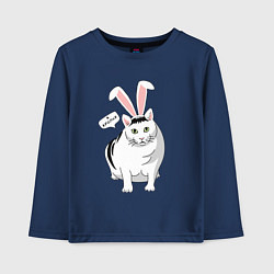 Лонгслив хлопковый детский Кролик Бендер - 2023, цвет: тёмно-синий