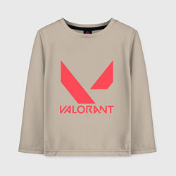 Лонгслив хлопковый детский Valorant - logo, цвет: миндальный