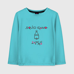 Лонгслив хлопковый детский Squid game style, цвет: бирюзовый