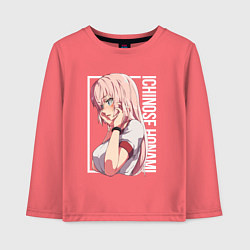 Лонгслив хлопковый детский Ichinose, цвет: коралловый