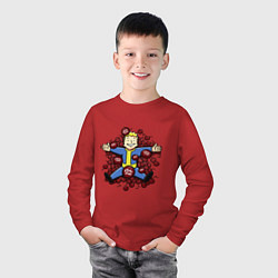 Лонгслив хлопковый детский Vault boy caps, цвет: красный — фото 2