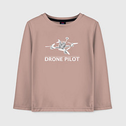 Лонгслив хлопковый детский Drones pilot, цвет: пыльно-розовый