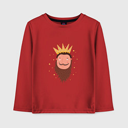 Лонгслив хлопковый детский Король в золотой короне, цвет: красный