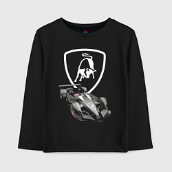 Лонгслив хлопковый детский Lamborghini F1 - Italy, цвет: черный