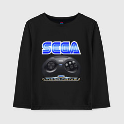 Лонгслив хлопковый детский Sega - mega drive joystick, цвет: черный