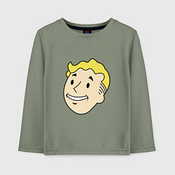 Лонгслив хлопковый детский Vault boy head, цвет: авокадо