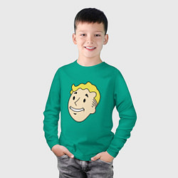 Лонгслив хлопковый детский Vault boy head, цвет: зеленый — фото 2