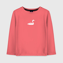 Лонгслив хлопковый детский Minimal goose, цвет: коралловый