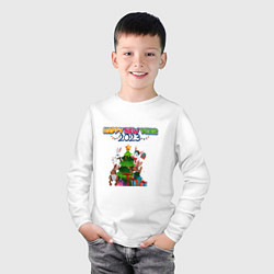 Лонгслив хлопковый детский Happy New Year 2023 symbol, цвет: белый — фото 2