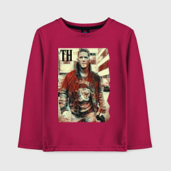 Лонгслив хлопковый детский Том Харди - кинозвезда, цвет: маджента