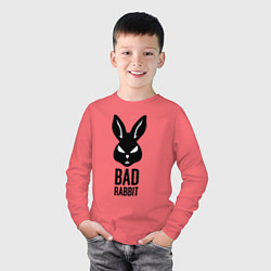 Лонгслив хлопковый детский Bad rabbit, цвет: коралловый — фото 2