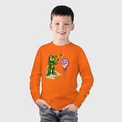 Лонгслив хлопковый детский Запретная любовь, цвет: оранжевый — фото 2