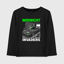 Лонгслив хлопковый детский Midnight inviders - Toyota Supra, цвет: черный