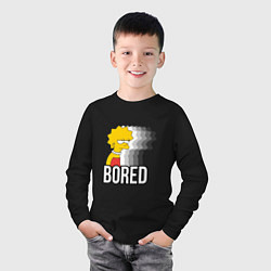 Лонгслив хлопковый детский Лиза Симпсон - bored, цвет: черный — фото 2