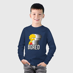 Лонгслив хлопковый детский Лиза Симпсон - bored, цвет: тёмно-синий — фото 2