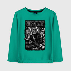 Лонгслив хлопковый детский Nirvana grunge 2022, цвет: зеленый