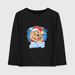 Лонгслив хлопковый детский Christmas beach party, цвет: черный