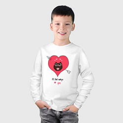 Лонгслив хлопковый детский Ill owlways love you, цвет: белый — фото 2