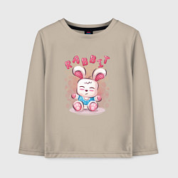 Лонгслив хлопковый детский Крольчонок милашка, цвет: миндальный