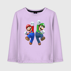 Лонгслив хлопковый детский Марио и Луиджи, цвет: лаванда