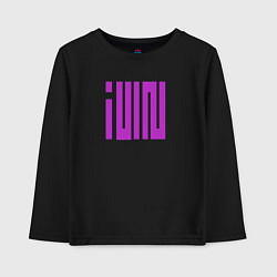 Лонгслив хлопковый детский Logo I-dle, цвет: черный