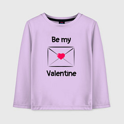 Лонгслив хлопковый детский Be my valentine - валентинка, цвет: лаванда