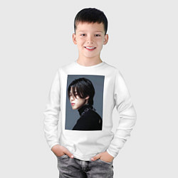 Лонгслив хлопковый детский Dark side Jimin, цвет: белый — фото 2