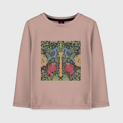 Лонгслив хлопковый детский Грифоны и голуби, цвет: пыльно-розовый