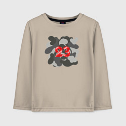 Лонгслив хлопковый детский Хаки 23, цвет: миндальный
