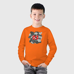 Лонгслив хлопковый детский Хаки 23, цвет: оранжевый — фото 2