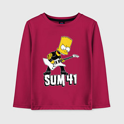 Лонгслив хлопковый детский Sum41 Барт Симпсон рокер, цвет: маджента