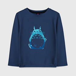 Лонгслив хлопковый детский Blue Totoro, цвет: тёмно-синий