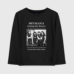 Лонгслив хлопковый детский Metallica рок группа, цвет: черный
