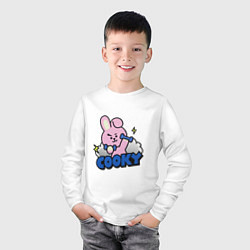 Лонгслив хлопковый детский Cooky BT21 Jungkook, цвет: белый — фото 2