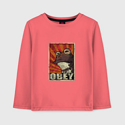 Лонгслив хлопковый детский Obey frog, цвет: коралловый