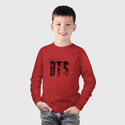 Лонгслив хлопковый детский BTS logo, цвет: красный — фото 2