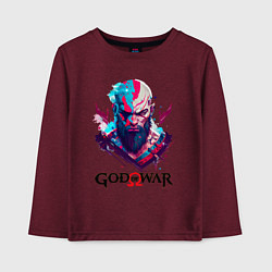 Лонгслив хлопковый детский God of War, Kratos, цвет: меланж-бордовый