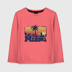 Лонгслив хлопковый детский Beach of Miami, цвет: коралловый
