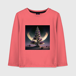 Лонгслив хлопковый детский Цветок на Марсе, цвет: коралловый