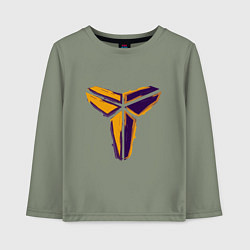 Лонгслив хлопковый детский Kobe logo, цвет: авокадо