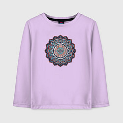Лонгслив хлопковый детский Индийская Mandala, цвет: лаванда