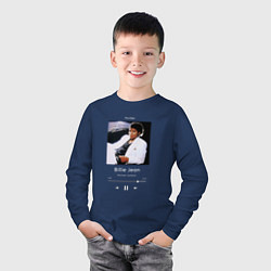 Лонгслив хлопковый детский Майкл Джексон Billie Jean, цвет: тёмно-синий — фото 2
