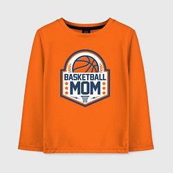 Лонгслив хлопковый детский Баскетбольная мама, цвет: оранжевый