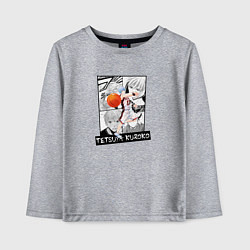 Лонгслив хлопковый детский Тэцуя Куроко на фоне манги, цвет: меланж