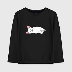 Лонгслив хлопковый детский Lazy white cat, цвет: черный