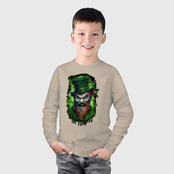 Лонгслив хлопковый детский НеДобрый лепрекон, цвет: миндальный — фото 2