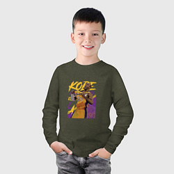 Лонгслив хлопковый детский Kobe champion, цвет: меланж-хаки — фото 2