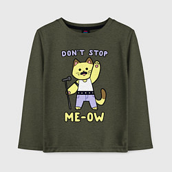 Лонгслив хлопковый детский Dont stop me-ow, цвет: меланж-хаки